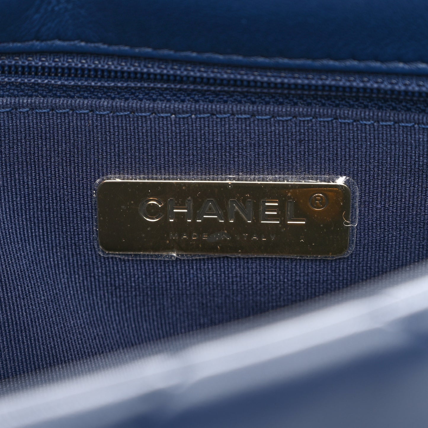 Lambskin Quilted Medium Chanel 19 Flap Navy Blue