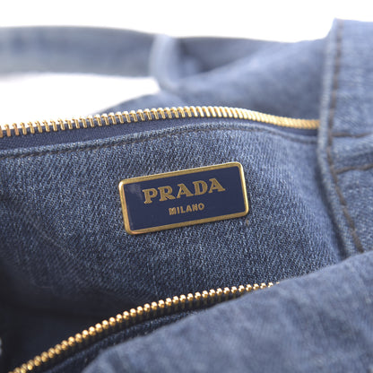 Prada Denim Logo Tote 6 of 12