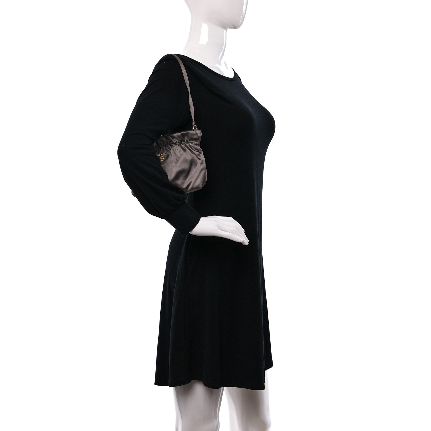 Prada Satin Raso Shoulder Bag Fumo 3 of 8