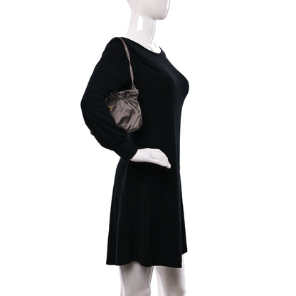 Prada Satin Raso Shoulder Bag Fumo 3 of 8