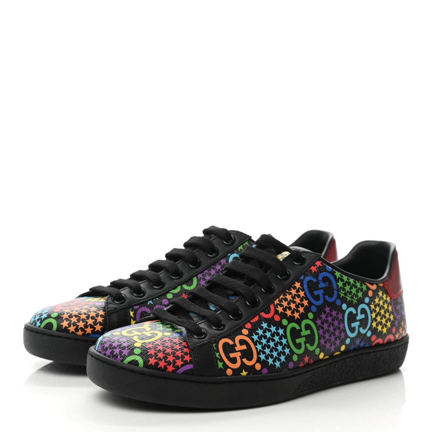 GG Supreme Monogram Psychedelic Womens Ace Sneakers 35.5 Black Multicolor