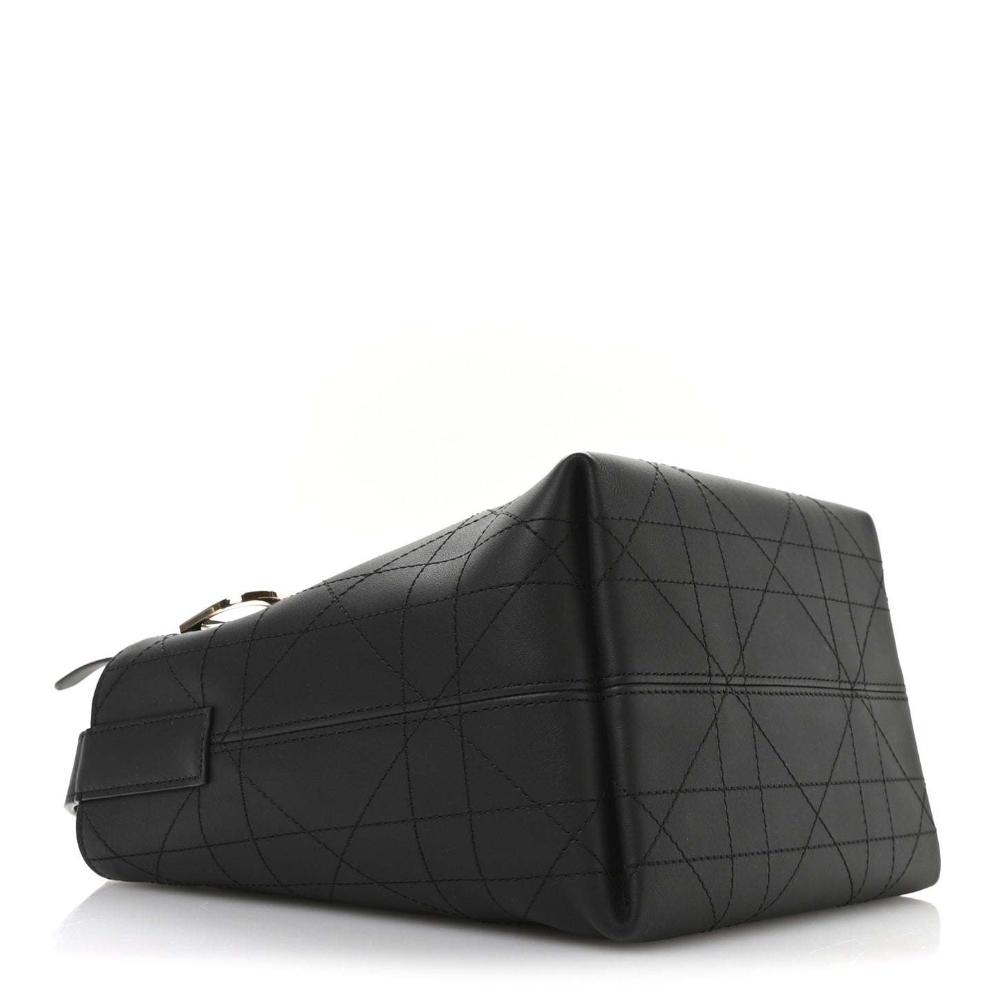Smooth Calfskin Vintage Flat Macrocannage Small Toujours Vertical Tote Black
