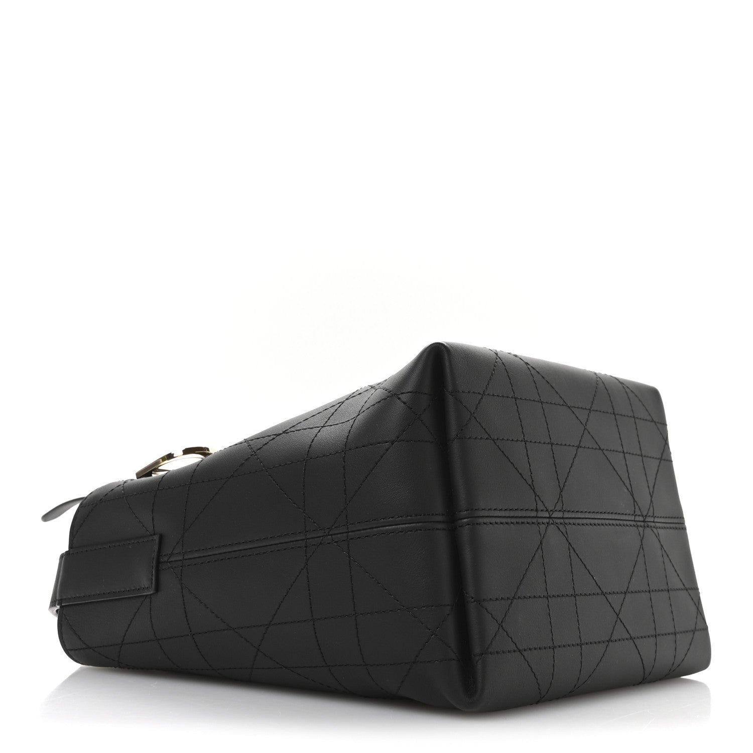 Christian Dior Smooth Calfskin Vintage Flat Macrocannage Small Toujours Vertical Tote Black 4 of 10