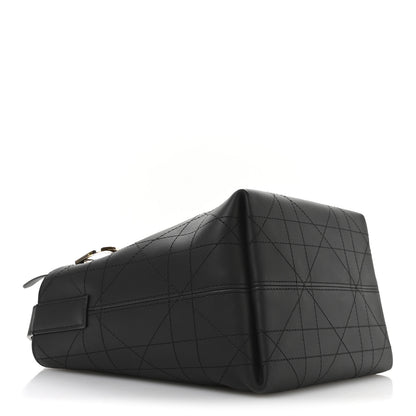 Christian Dior Smooth Calfskin Vintage Flat Macrocannage Small Toujours Vertical Tote Black 4 of 10