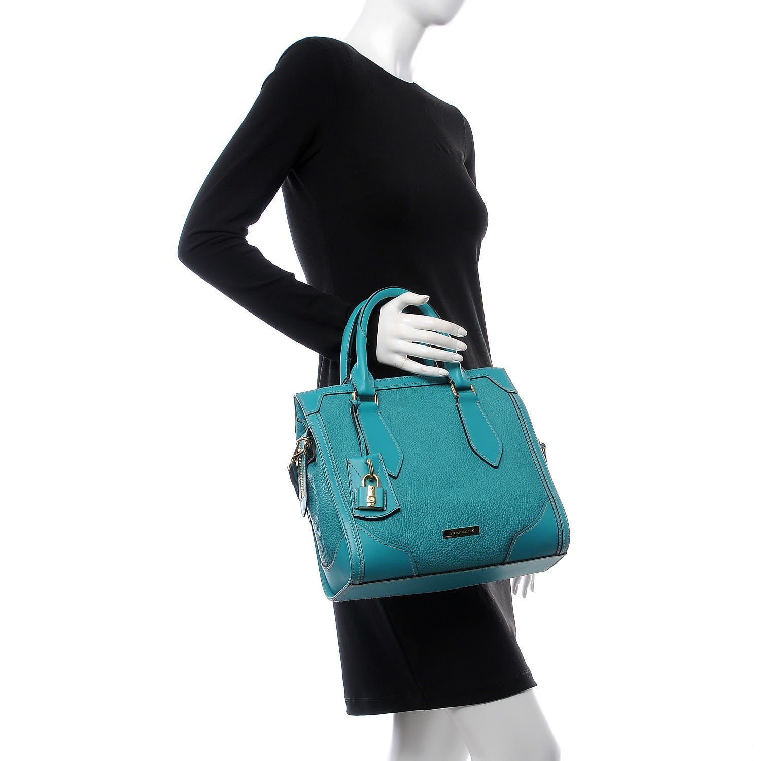 Burberry Pebbled Calfskin Small Honeywood Tote Kingfisher 3 of 14