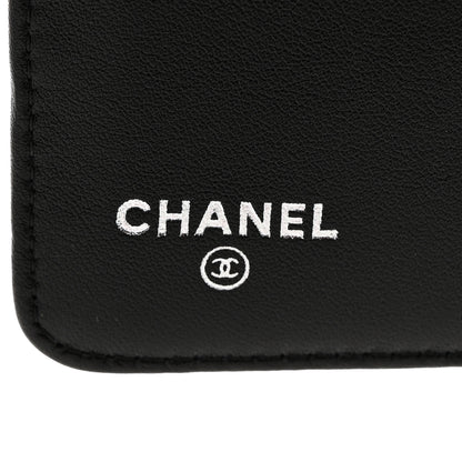 Chanel Patent Camellia Embossed Zipped Pocket Wallet Black 6 of 9