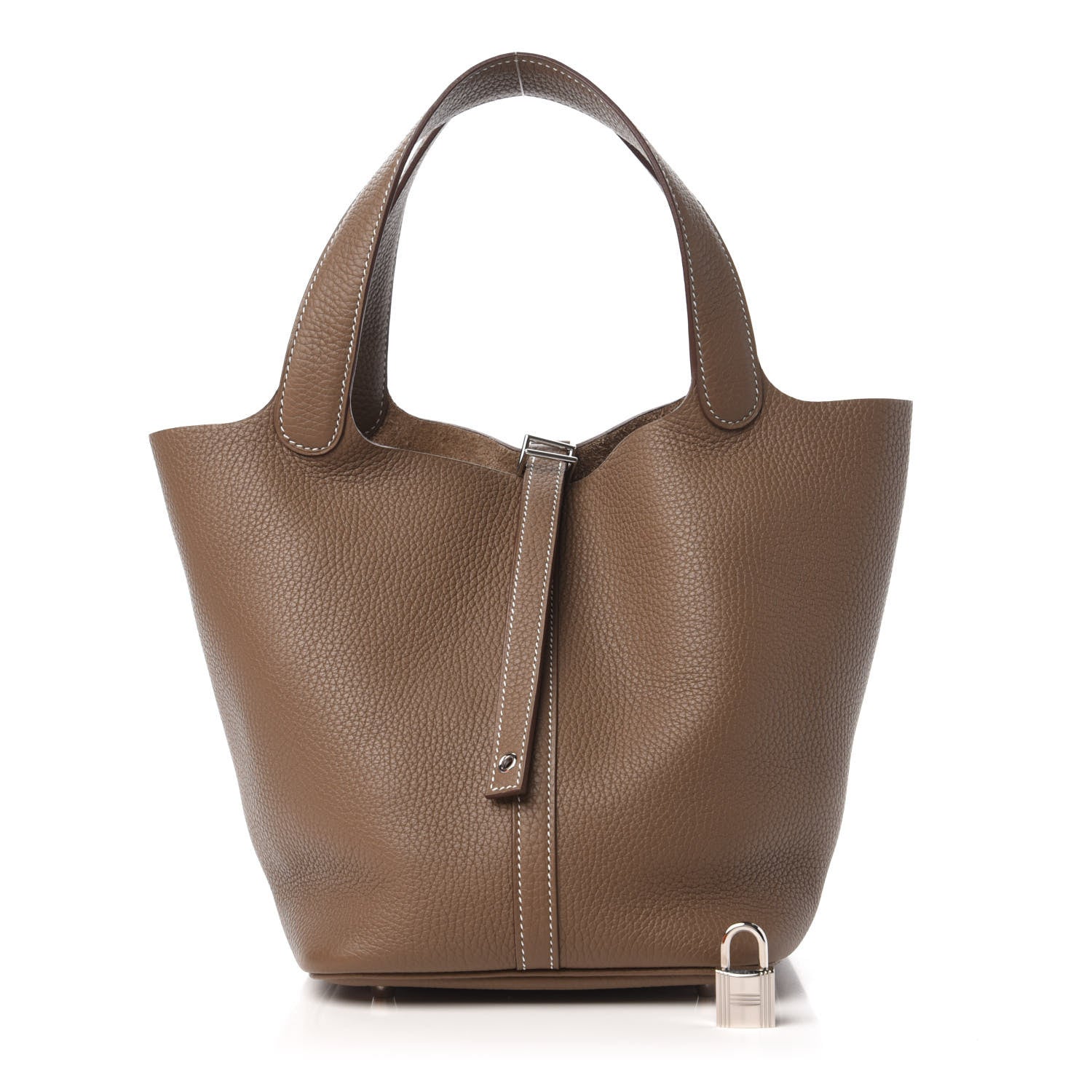 Hermes Taurillon Clemence Picotin Lock 22 MM Etoupe 1 of 11