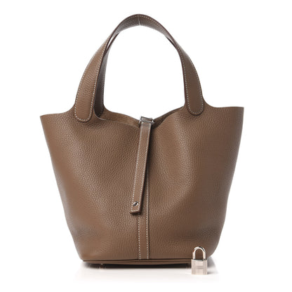 Hermes Taurillon Clemence Picotin Lock 22 MM Etoupe 1 of 11