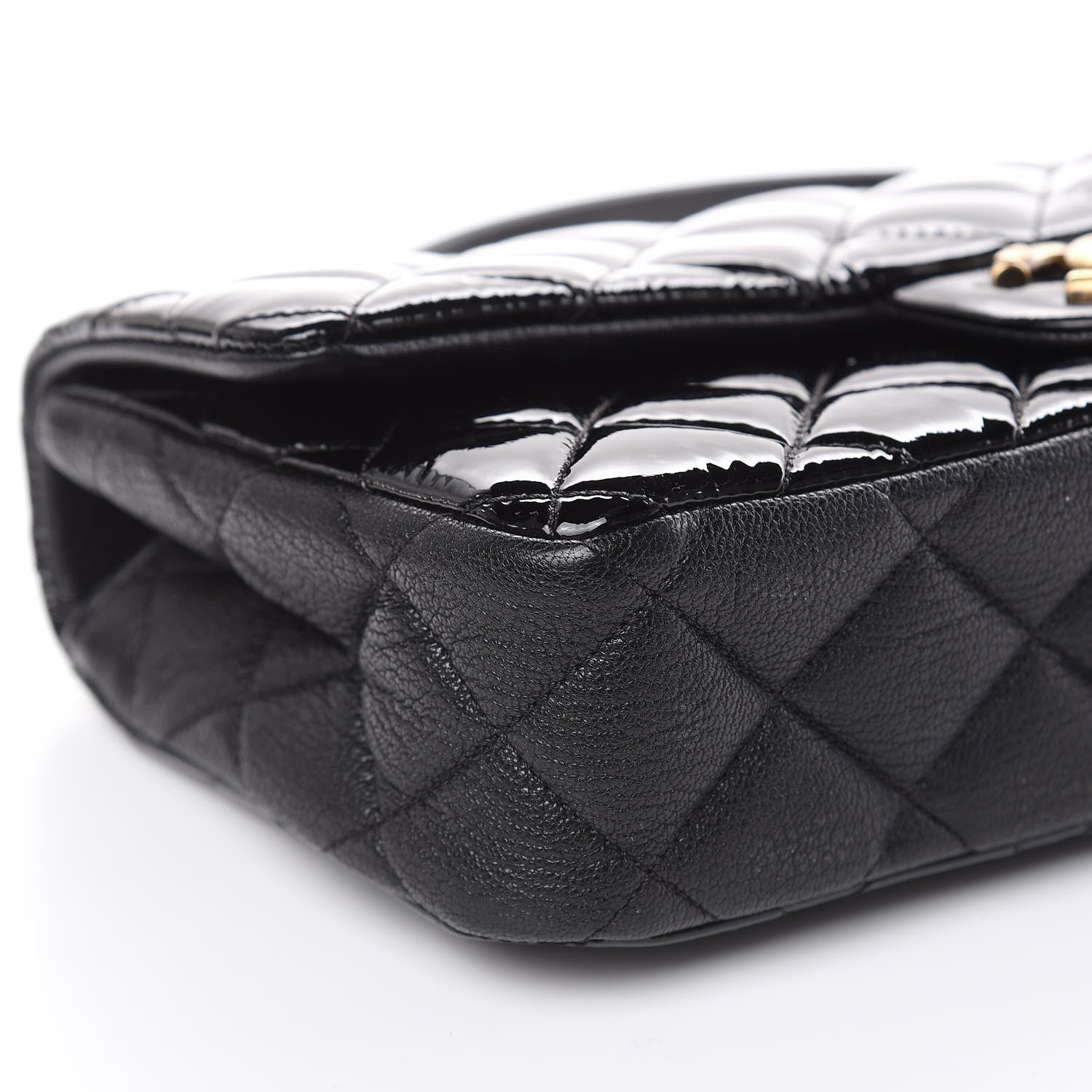 Chanel Patent Goatskin Quilted Medium CC Eyelet Flap Black 8 of 10