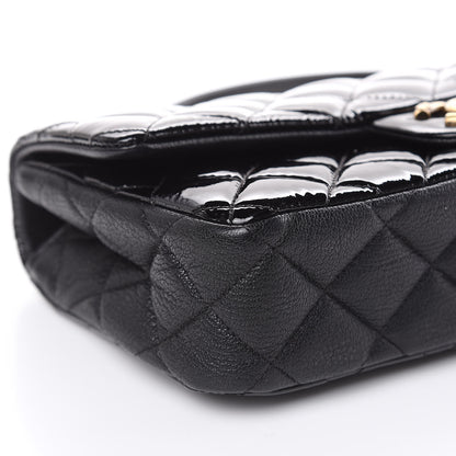 Chanel Patent Goatskin Quilted Medium CC Eyelet Flap Black 8 of 10
