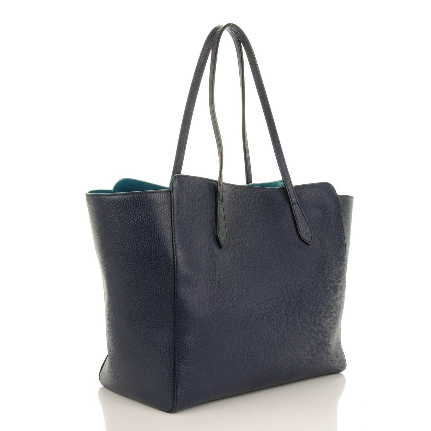 Dollar Calfskin Medium Swing Tote Marine Deep Cobalt