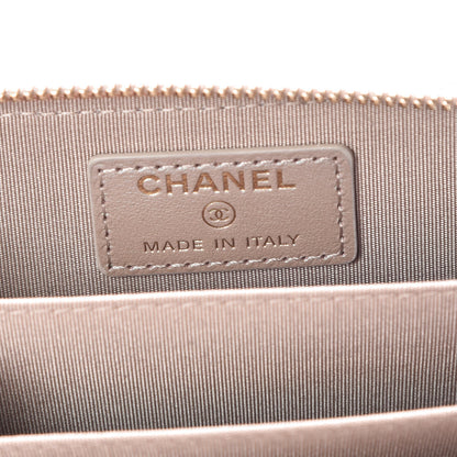 Chanel Iridescent Caviar Quilted Zip Coin Purse Beige 8 of 10