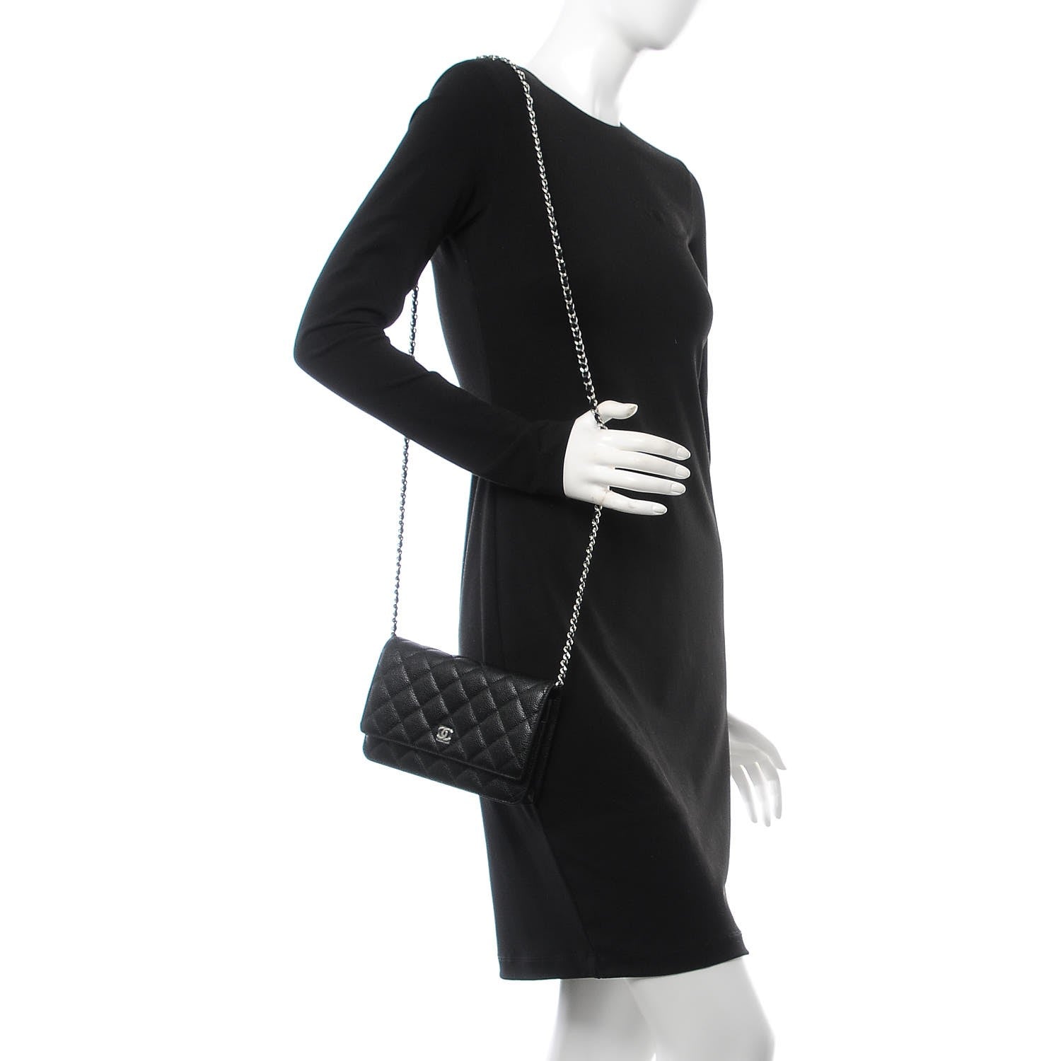 Chanel Caviar Quilted Wallet On Chain WOC Black 2 of 9