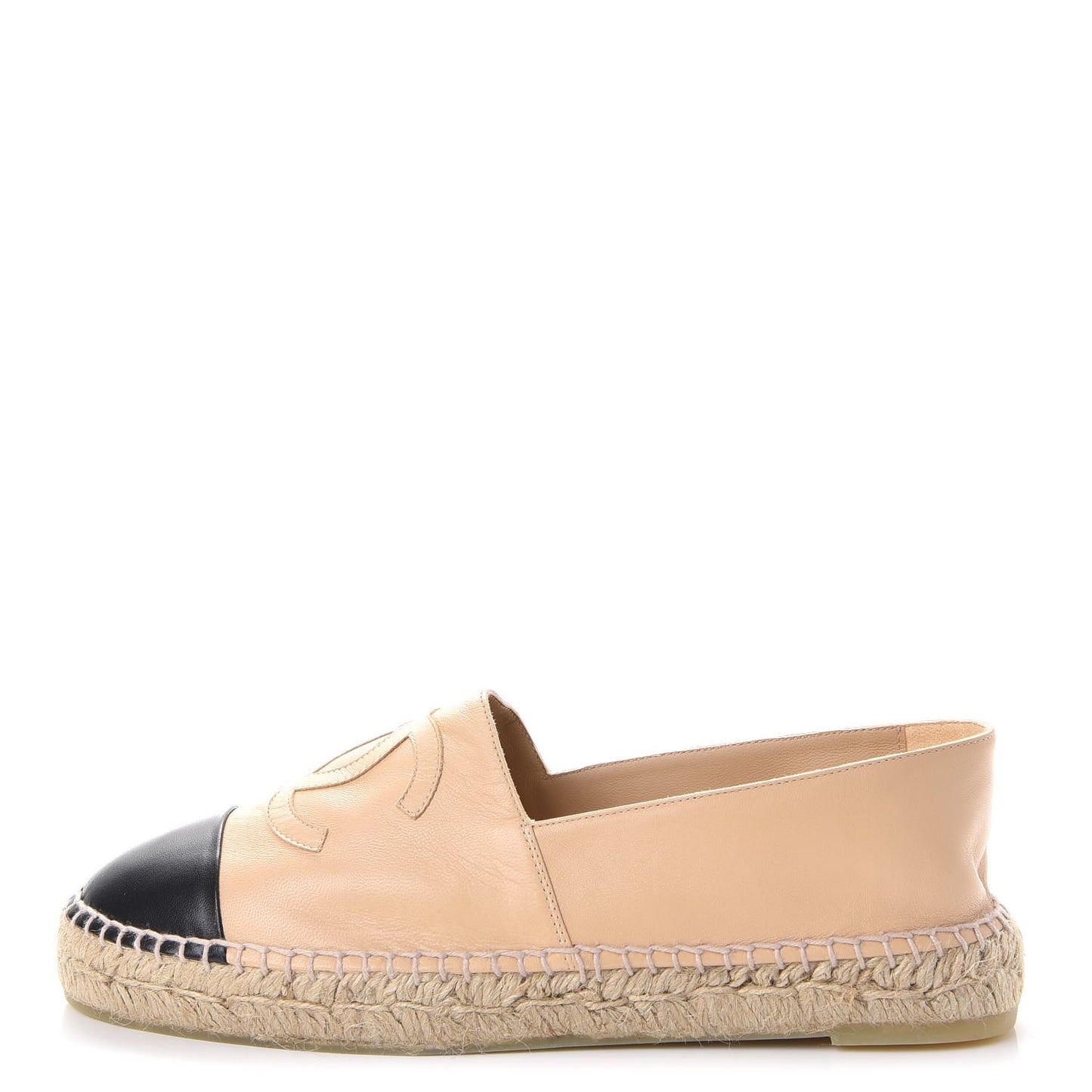 Lambskin CC Espadrilles 41 Beige Black