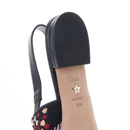 Christian Dior Patch Embroidered Sweet D Sling-Back Flats 38.5 Multicolor 8 of 9