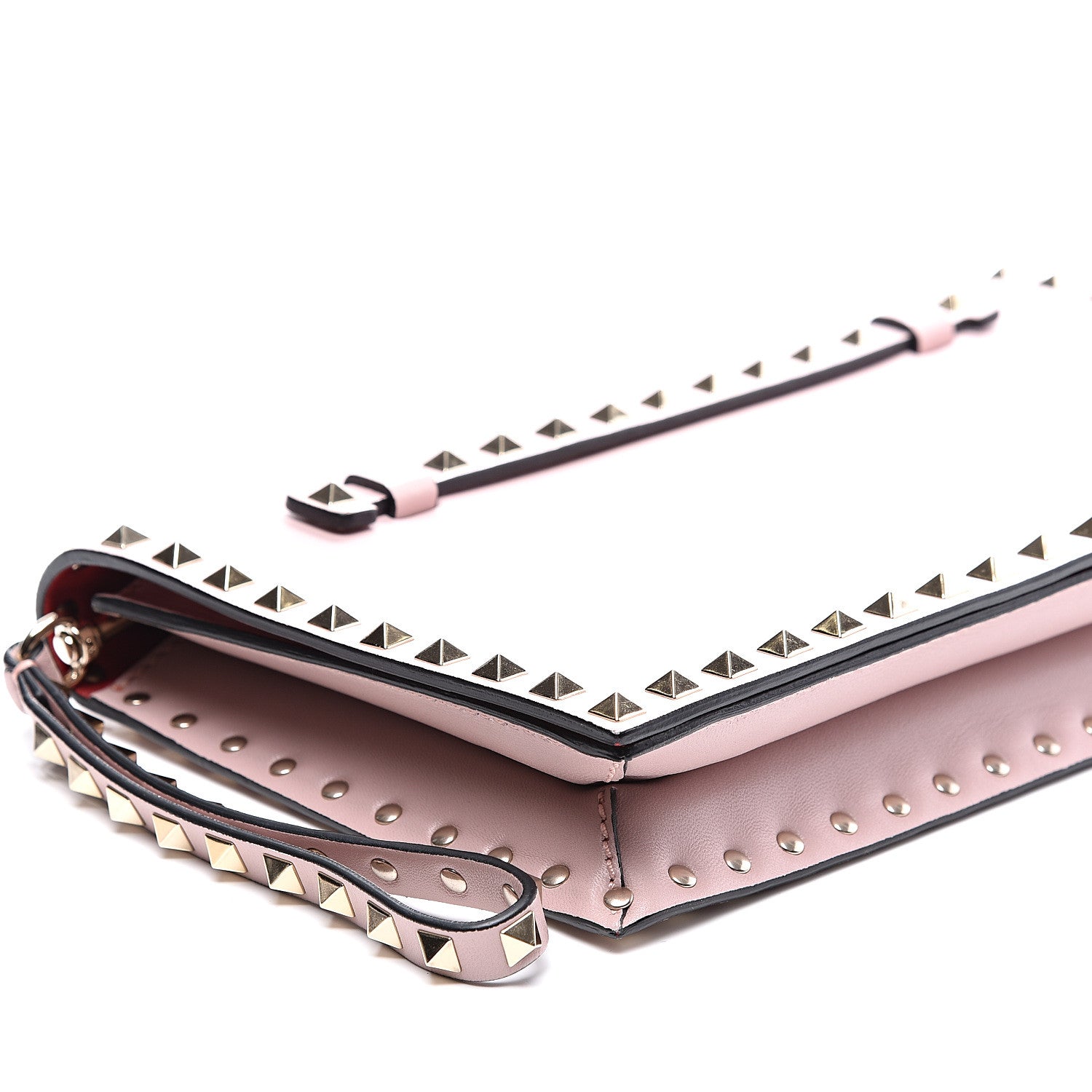 Valentino Garavani Nappa Rockstud Wristlet Clutch Cipria 7 of 10