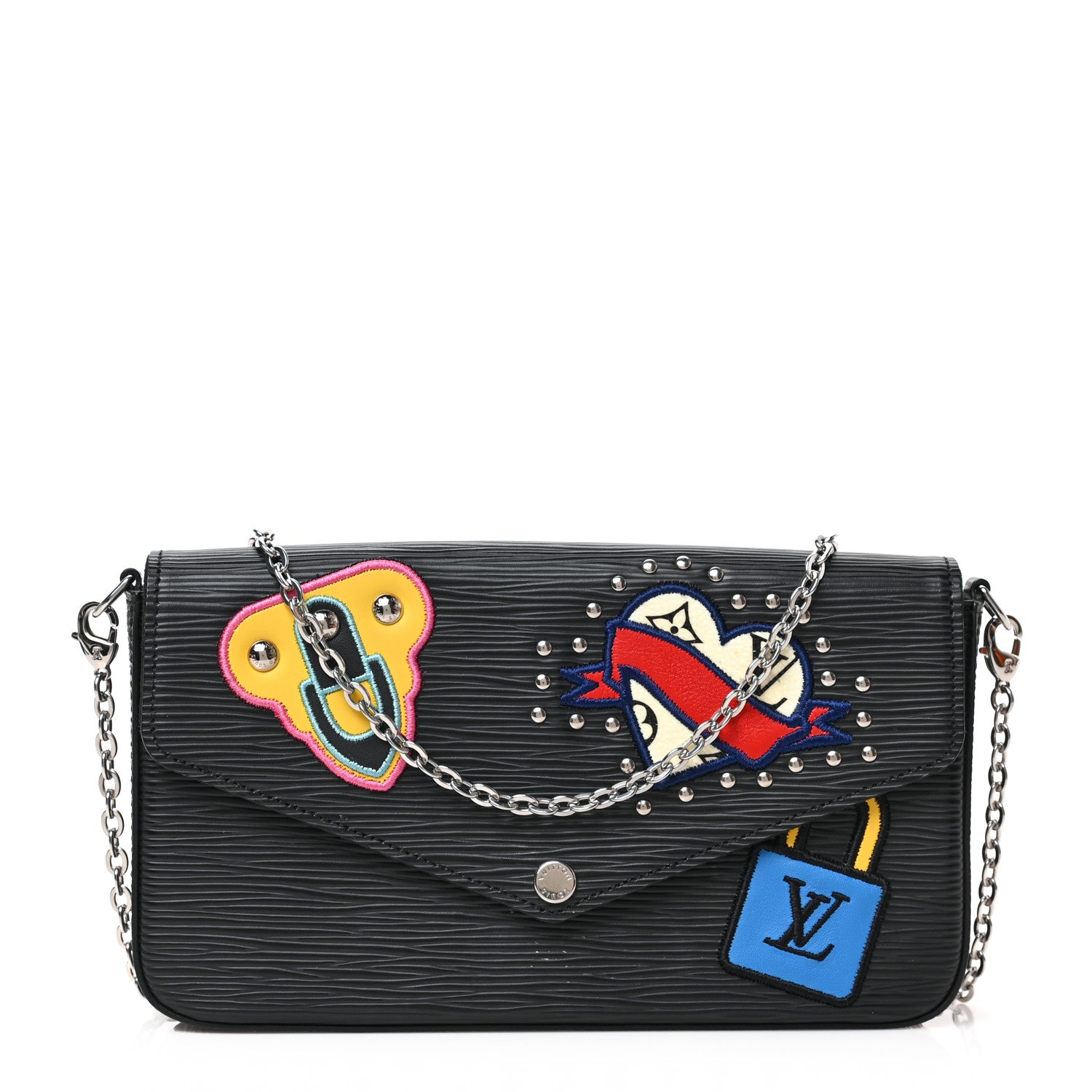 Louis Vuitton Epi LV Stories Pochette Felicie Black 3 of 9