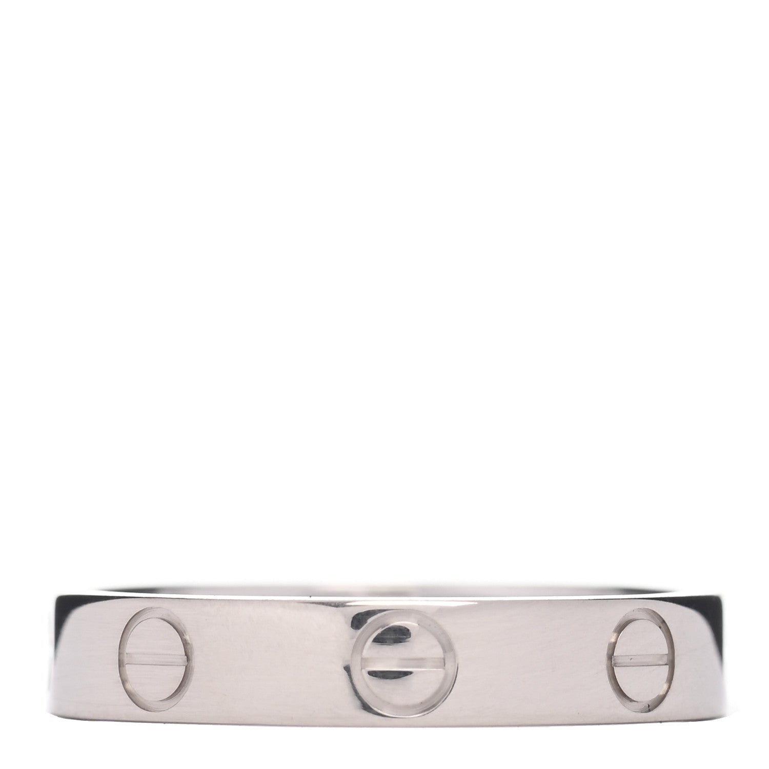 Cartier 18K White Gold 3.5mm LOVE Wedding Band Ring 53 6.25 3 of 5