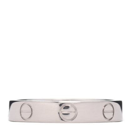 Cartier 18K White Gold 3.5mm LOVE Wedding Band Ring 53 6.25 3 of 5