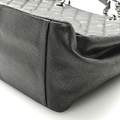 Chanel Metallic Caviar Quilted Grand Shopping Tote GST Dark Silver 9 of 10
