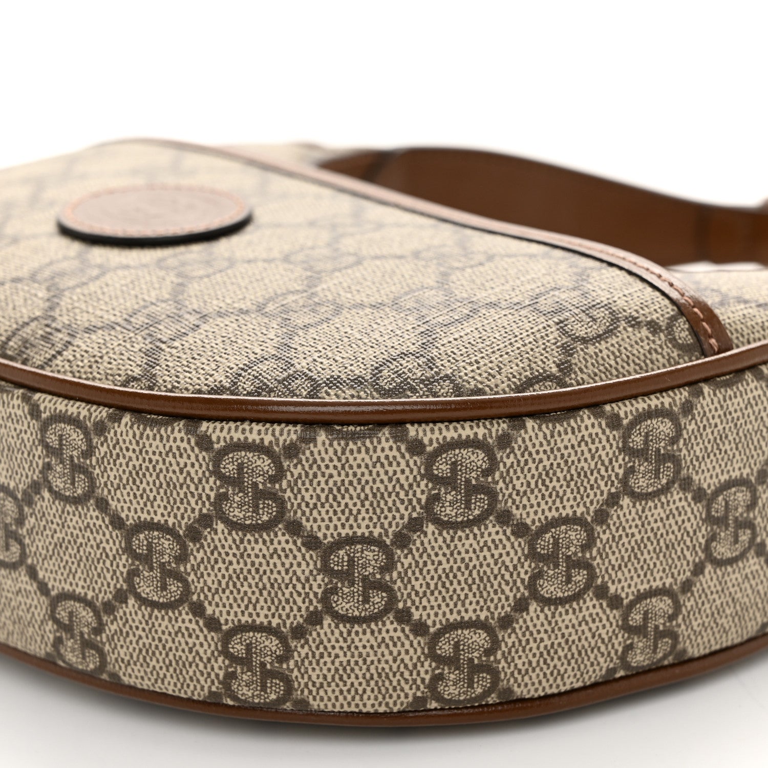 Gucci GG Supreme Monogram Azalea Calfskin Mini Retro Interlocking G Half Moon Bag Beige Ebony Brown Sugar 10 of 10