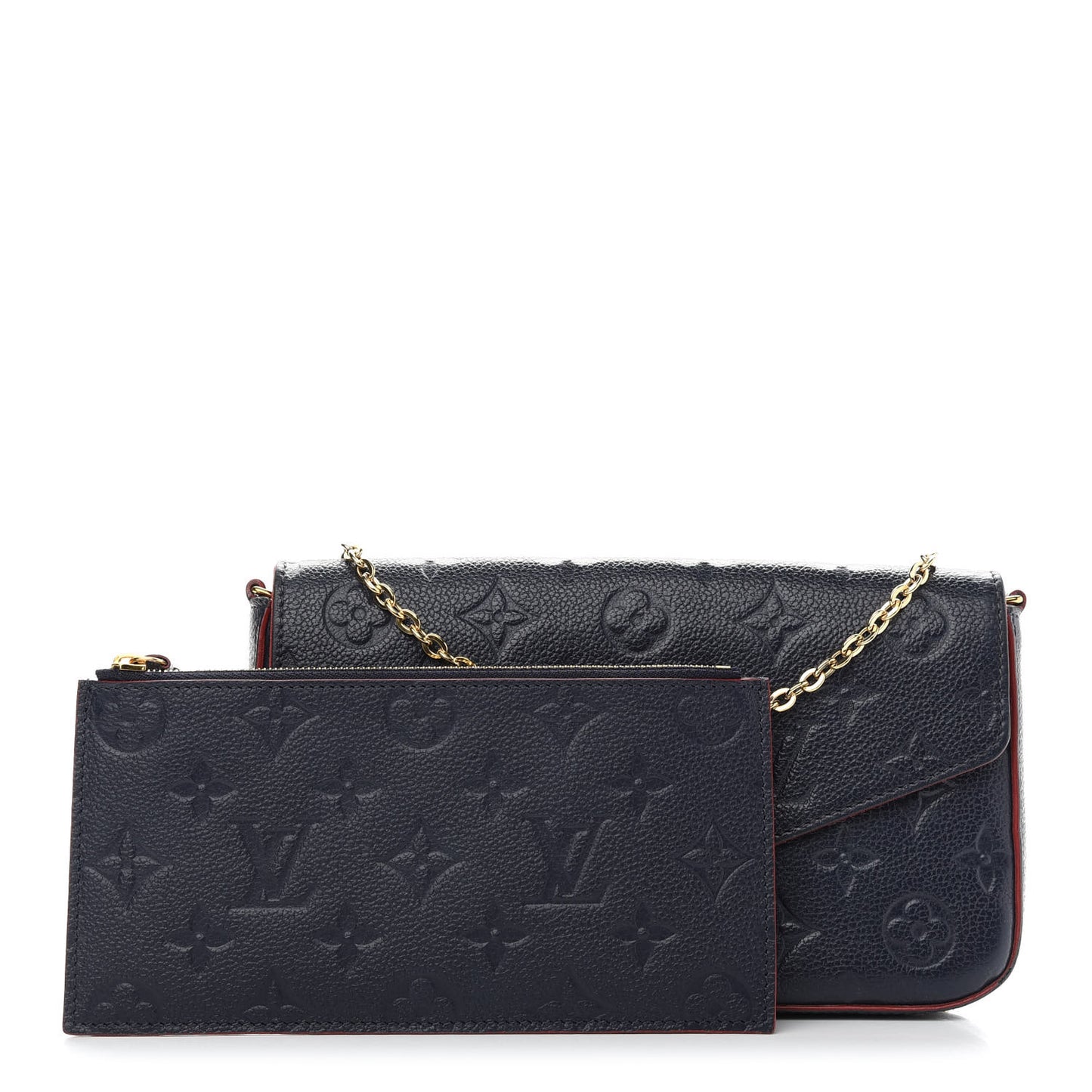 Empreinte Pochette Felicie Chain Wallet Marine Rouge