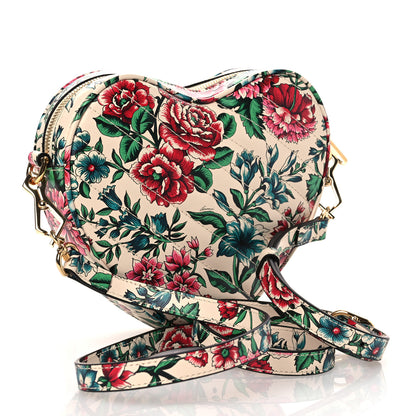 Gucci Calfskin Brit Roses Print Matelasse Diagonal Mini Interlocking G Heart Shoulder Bag Multicolor 3 of 11