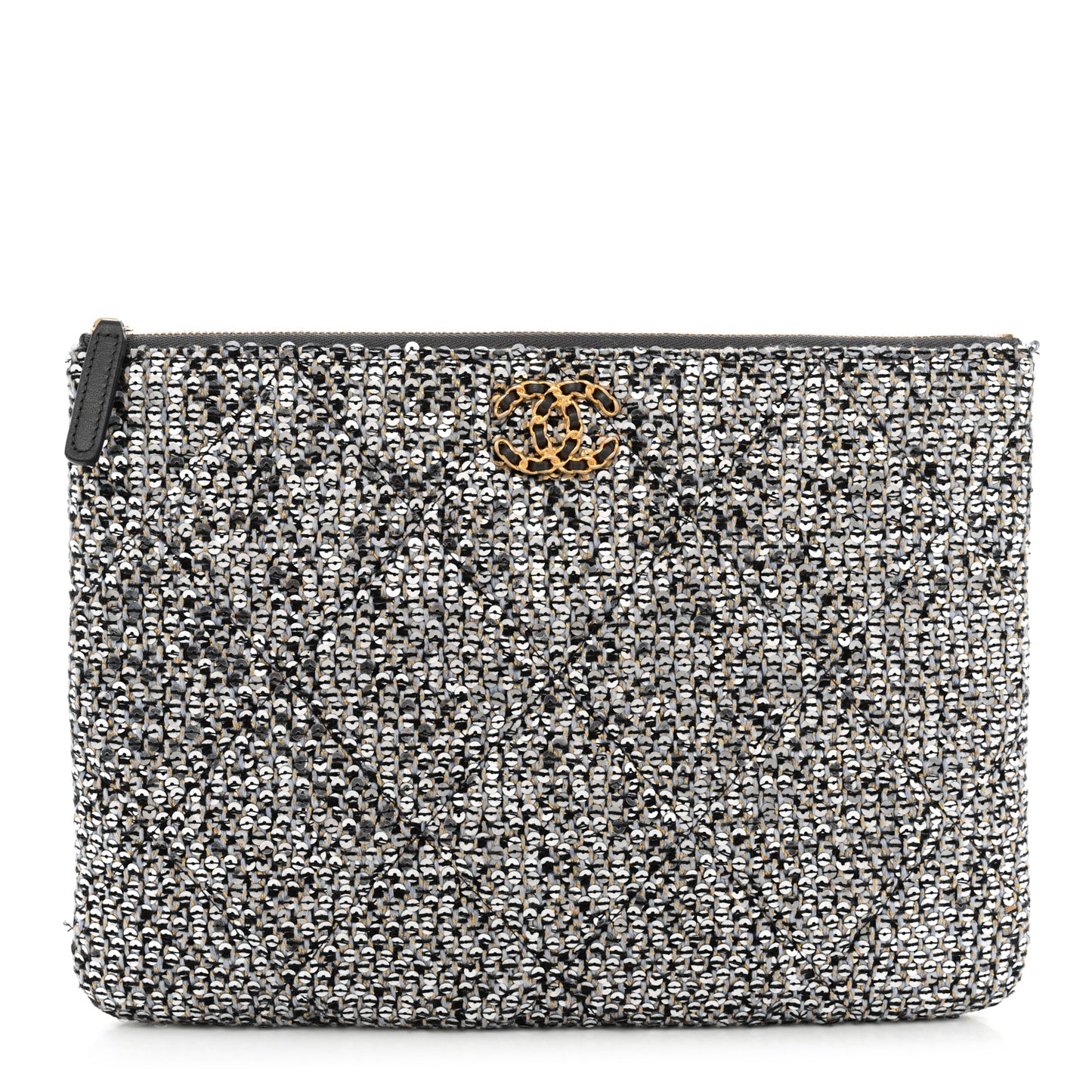 Sequins Medium 19 Pouch Silver