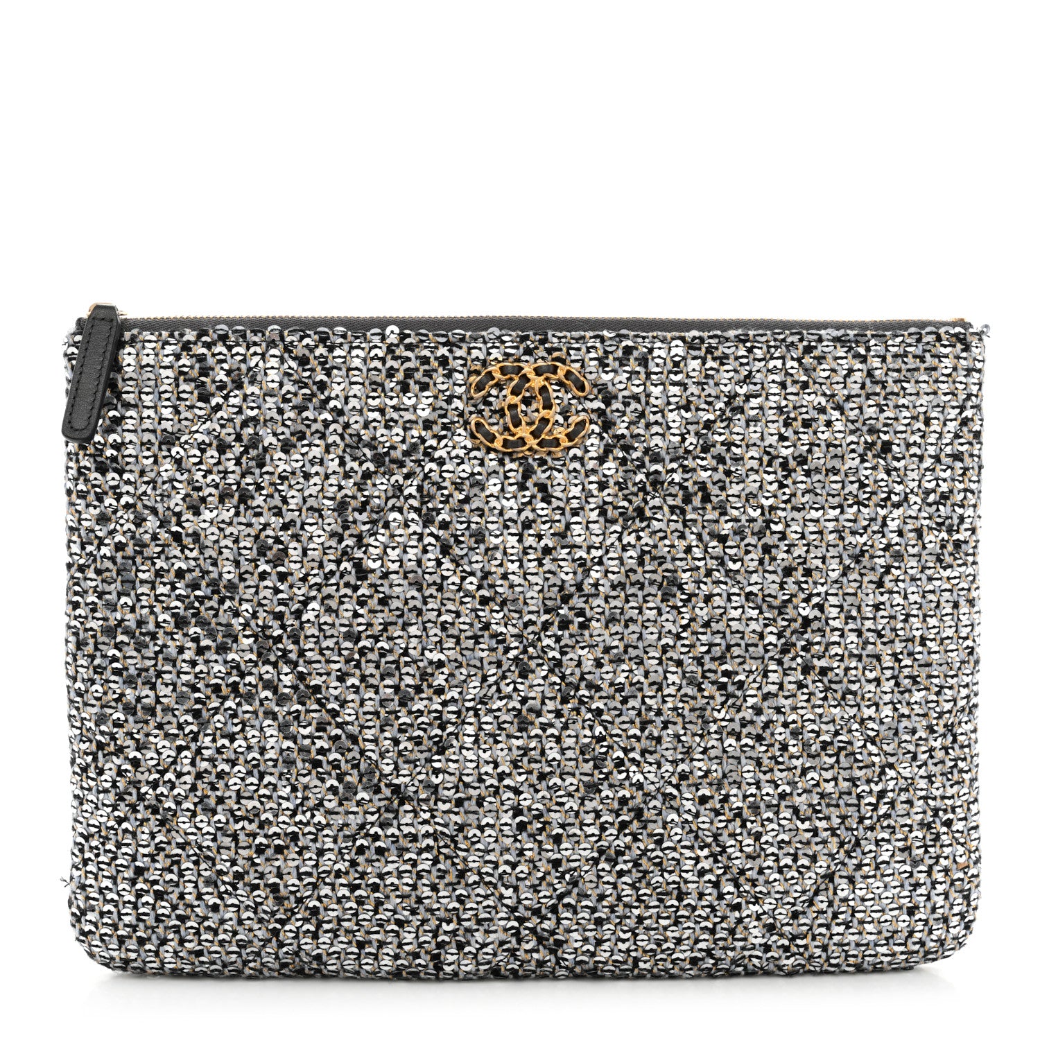Chanel Sequins Medium 19 Pouch Silver 1 of 12