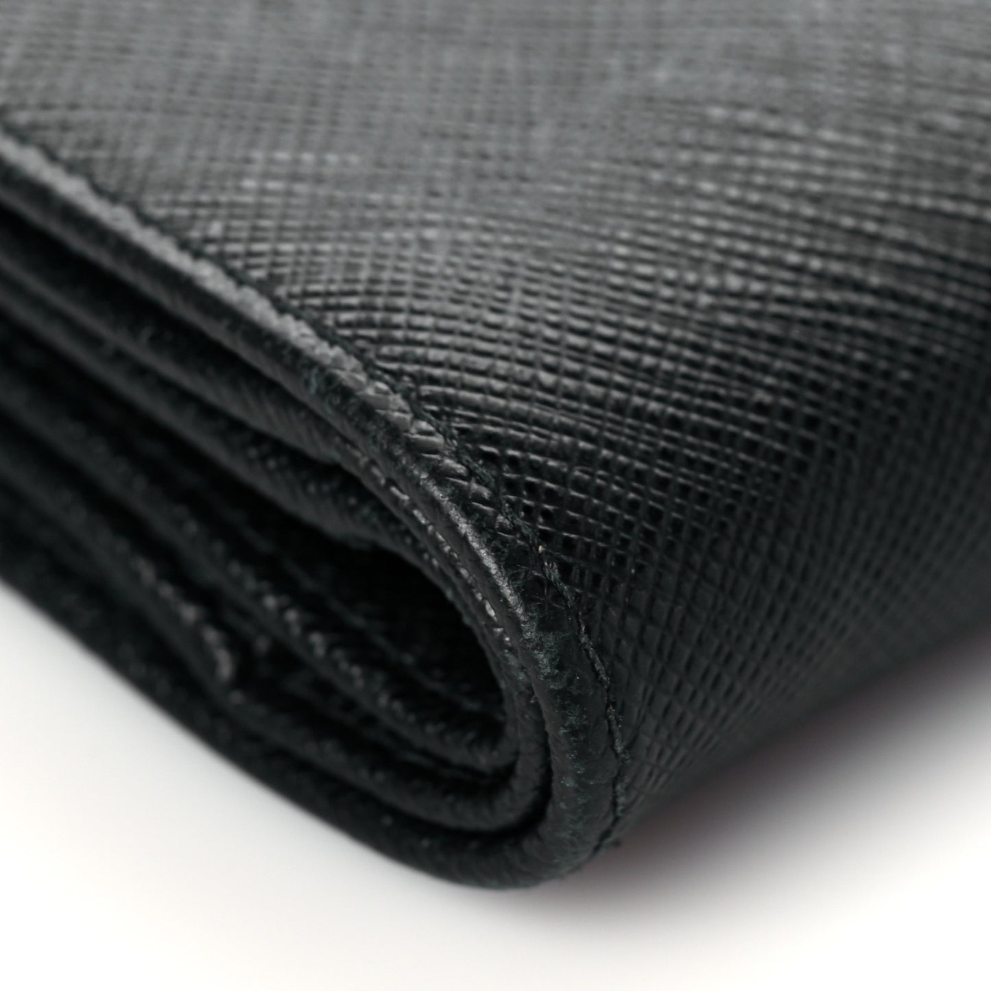 Saffiano Metal Tab Wallet Black