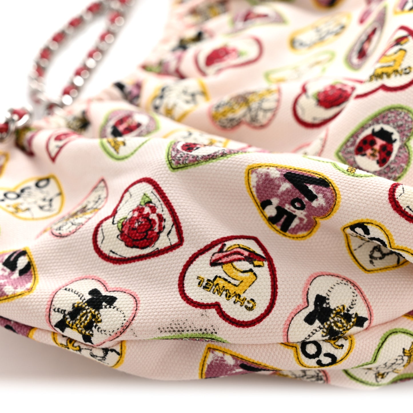 Canvas Coco Hearts Shoulder Bag Pink