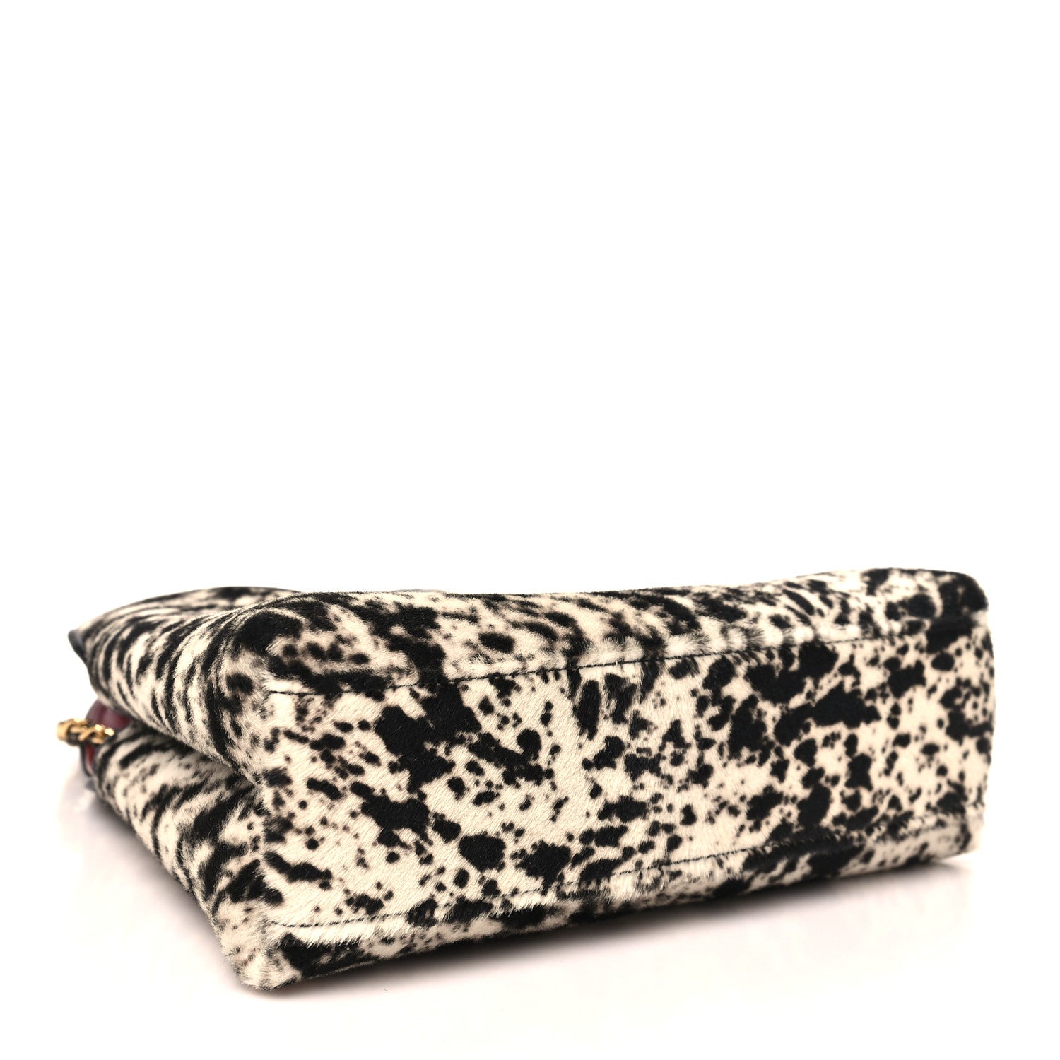 Chanel Pony Hair Printed Chic Lady Small Shopping Tote White Black 4 of 11
