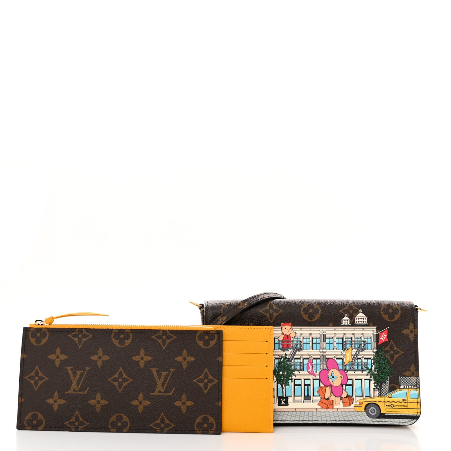 Monogram 2022 Christmas Animation New York Soho Pochette Felicie Chain Wallet Yellow