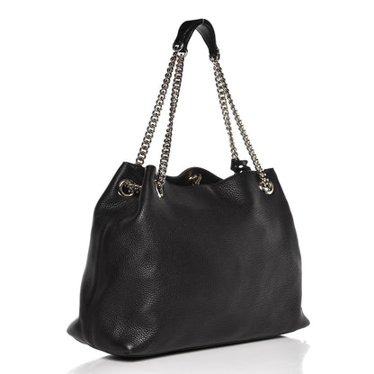 Gucci Pebbled Calfskin Medium Soho Chain Shoulder Bag Black 3 of 8