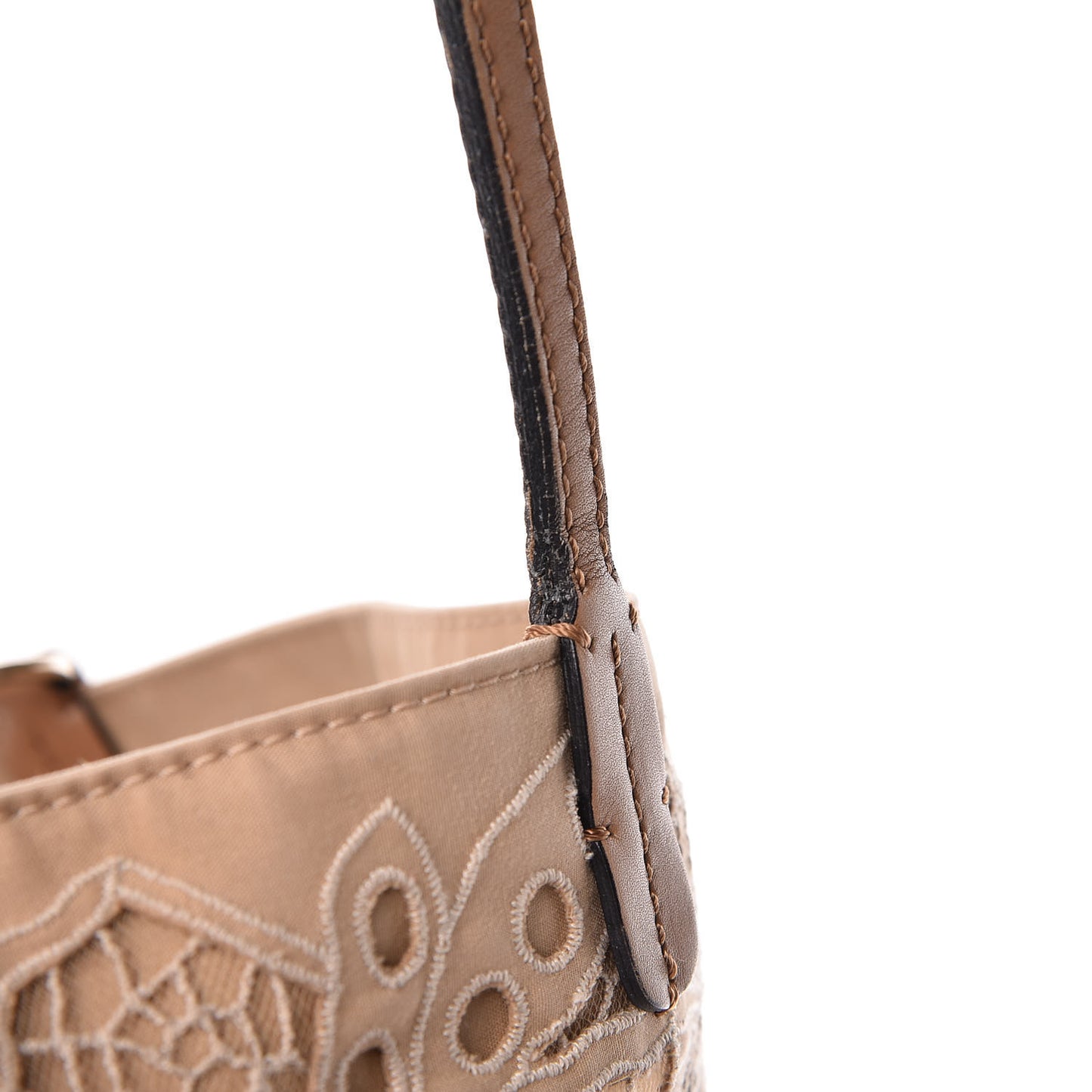 Vitello Canvas Lace Tote Beige