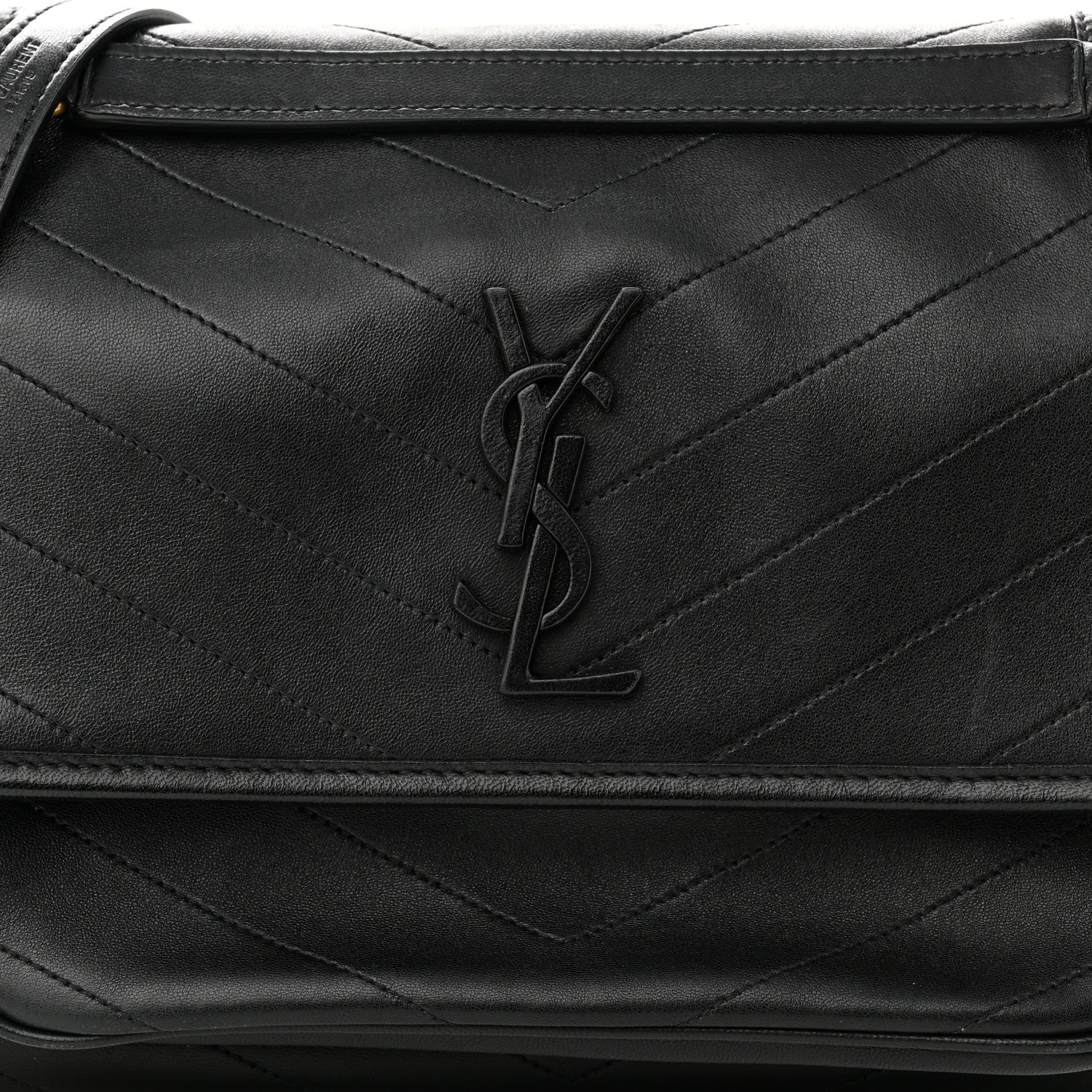 Saint Laurent Lambskin Matelasse Monogram Medium Niki Chain Satchel Black 8 of 10
