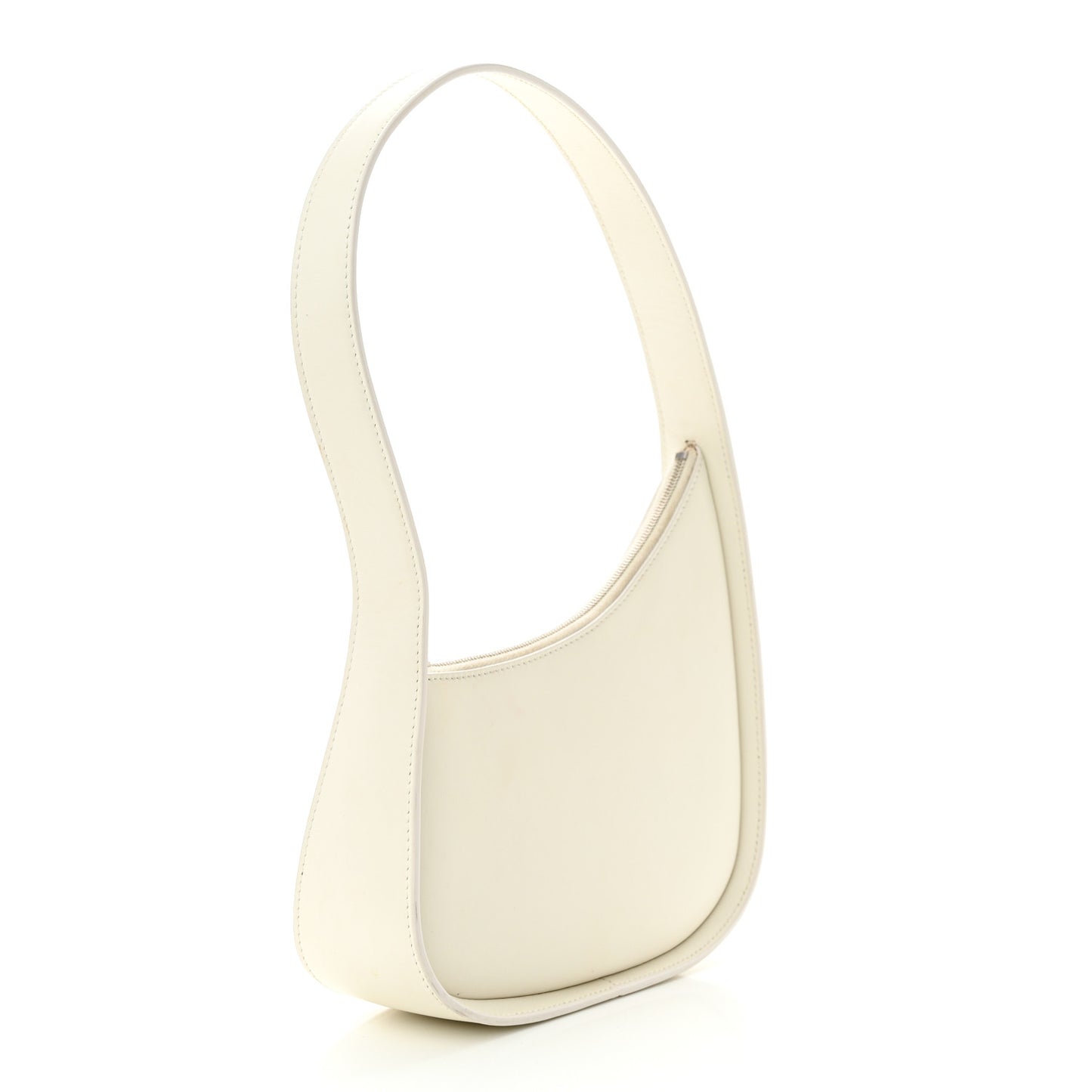 Smooth Calfskin Half Moon Shoulder Bag New Ivory