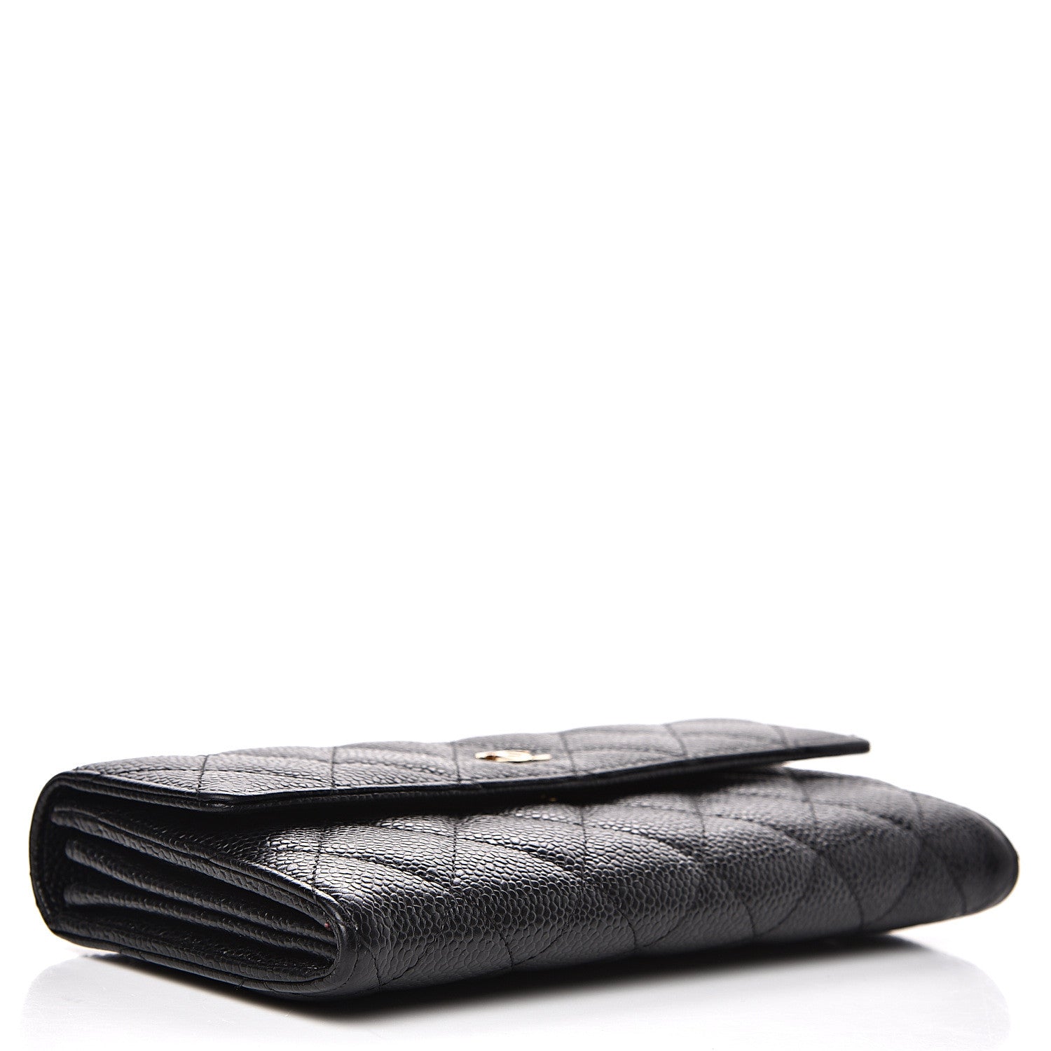Chanel Caviar Quilted Large Gusset Flap Wallet Black 3 of 9