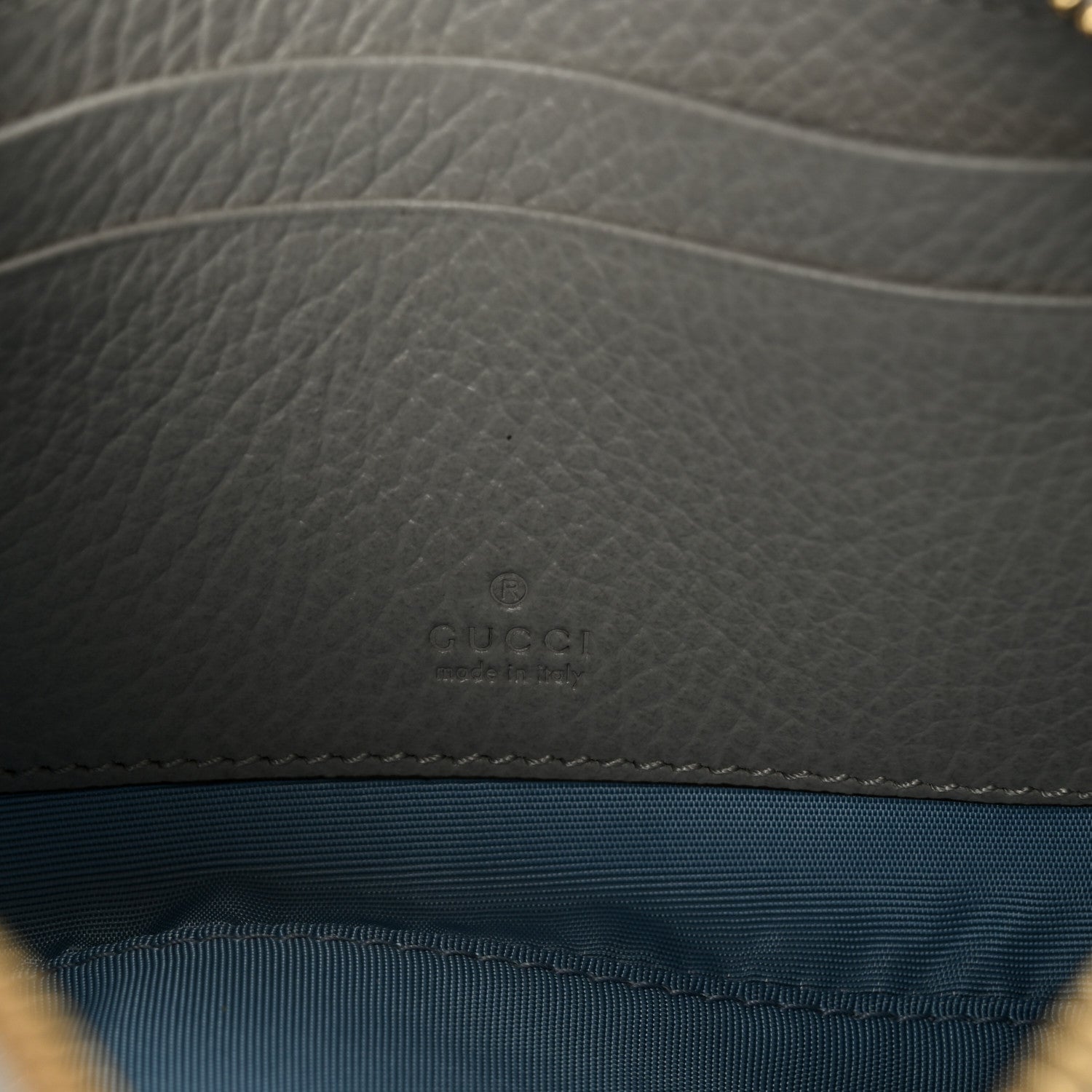 Gucci Dollar Calfskin Super Mini GG Marmont Chain Shoulder Bag Deep Grey 6 of 10
