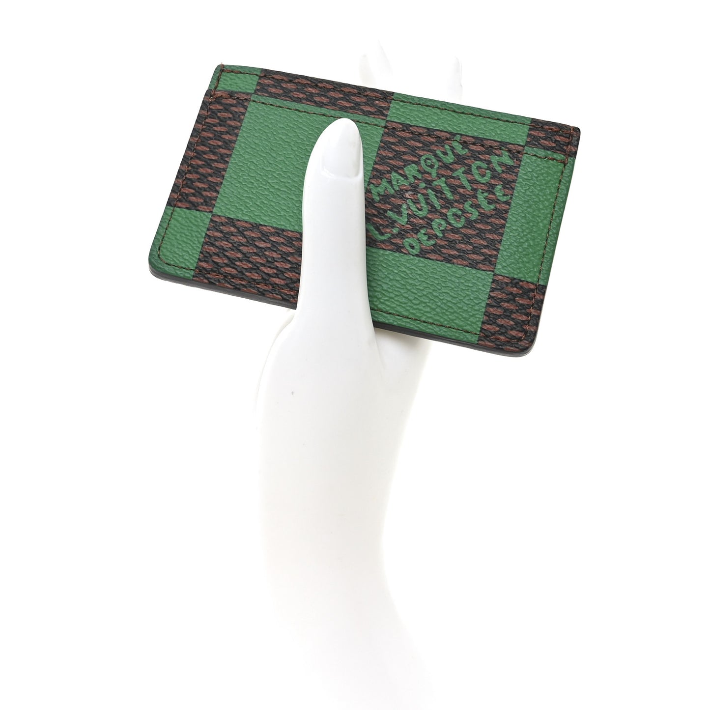 Damier Pop Porte Cartes Simple Card Holder Green