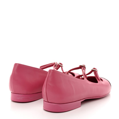 Chanel Lambskin Mary Jane Flats 36.5 Pink Black 4 of 9