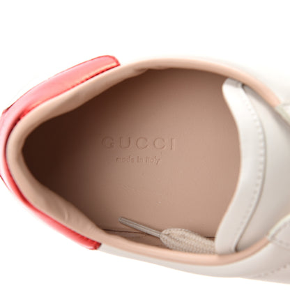 Gucci Calfskin Stripe Womens New Ace Sneakers 39.5 New Mystic White Ecru Red Flame 7 of 8