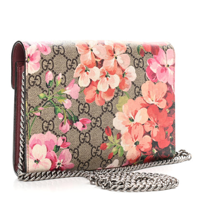Gucci GG Supreme Monogram Blooms Mini Dionysus Chain Wallet Beige Multicolor Dry Rose 3 of 11