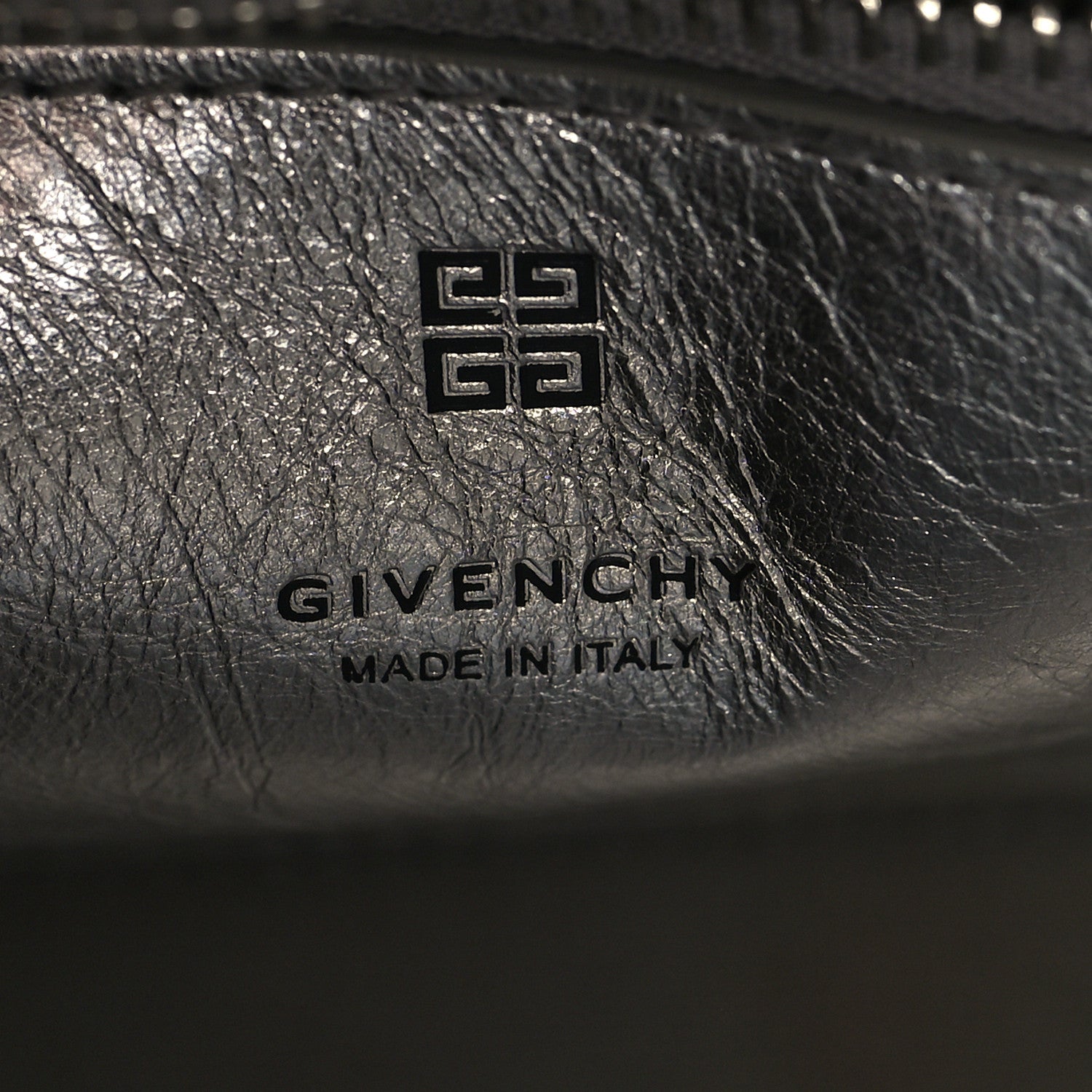 Givenchy Metallic Lambskin Mini Lock Antigona Shoulder Bag Silver Grey 6 of 12