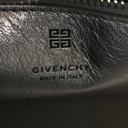 Givenchy Metallic Lambskin Mini Lock Antigona Shoulder Bag Silver Grey 6 of 12