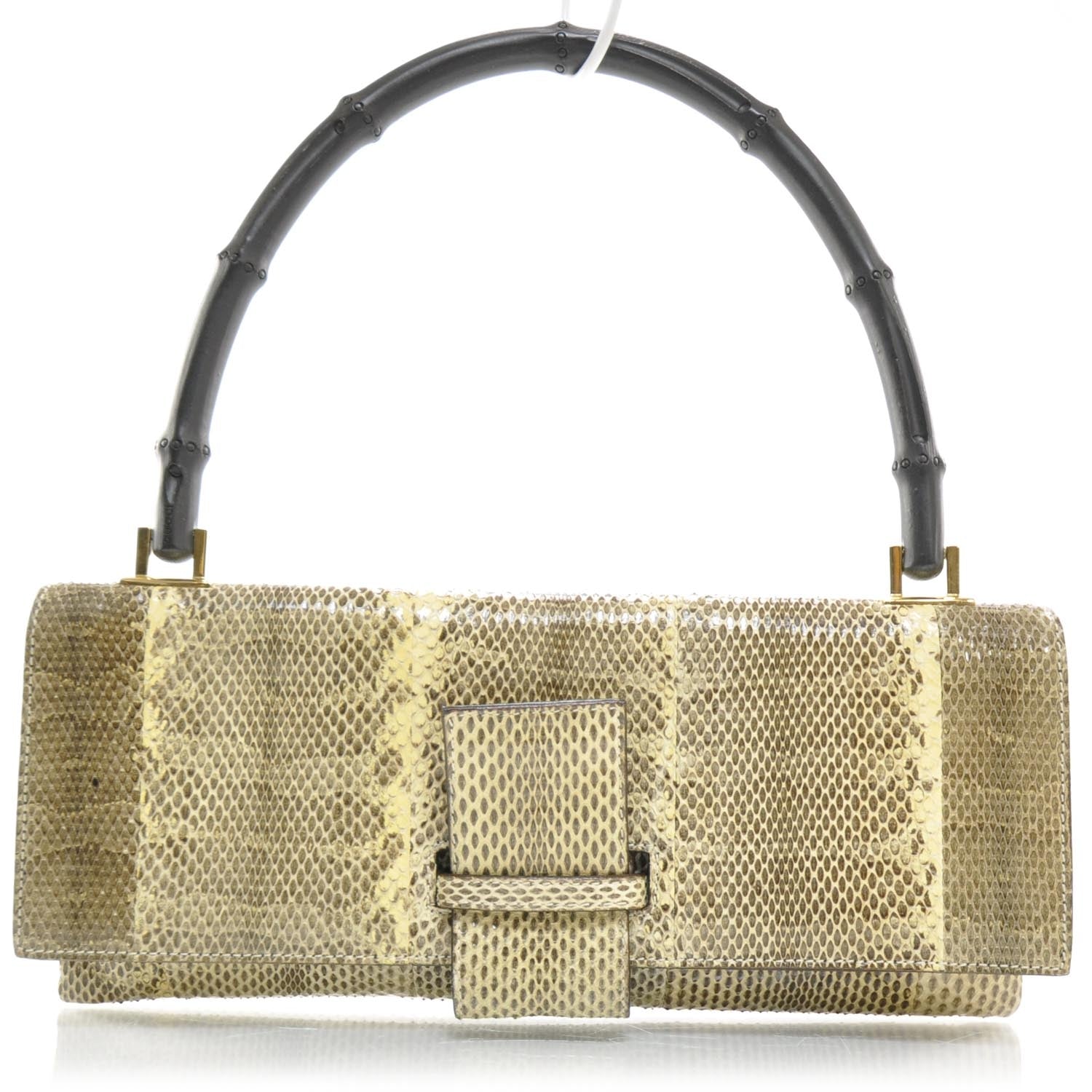 Gucci Python Bamboo Top Handle Bag 1 of 8