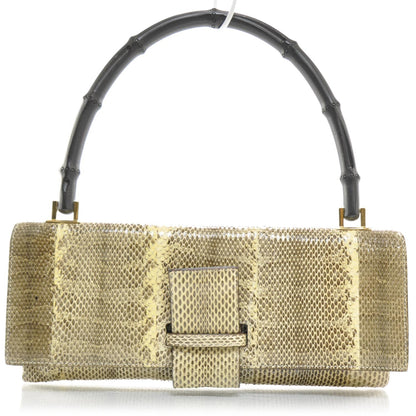 Gucci Python Bamboo Top Handle Bag 1 of 8