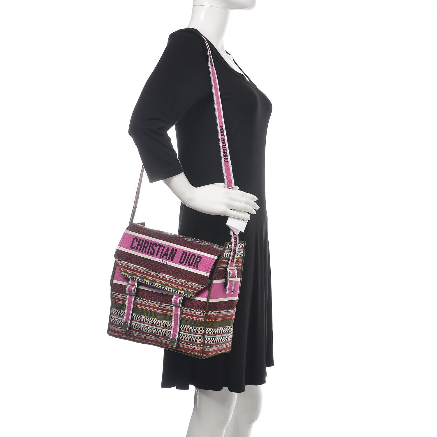 Christian Dior Canvas Embroidered Diorcamp Messenger Vert Multicolor 2 of 8