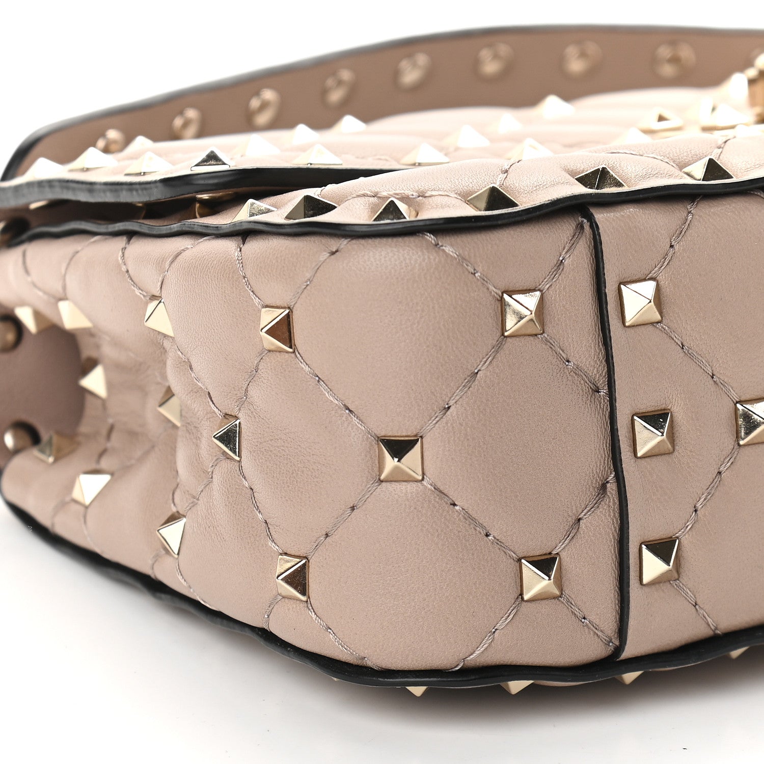 Valentino Garavani Nappa Small Rockstud Spike Shoulder Bag Poudre 7 of 8