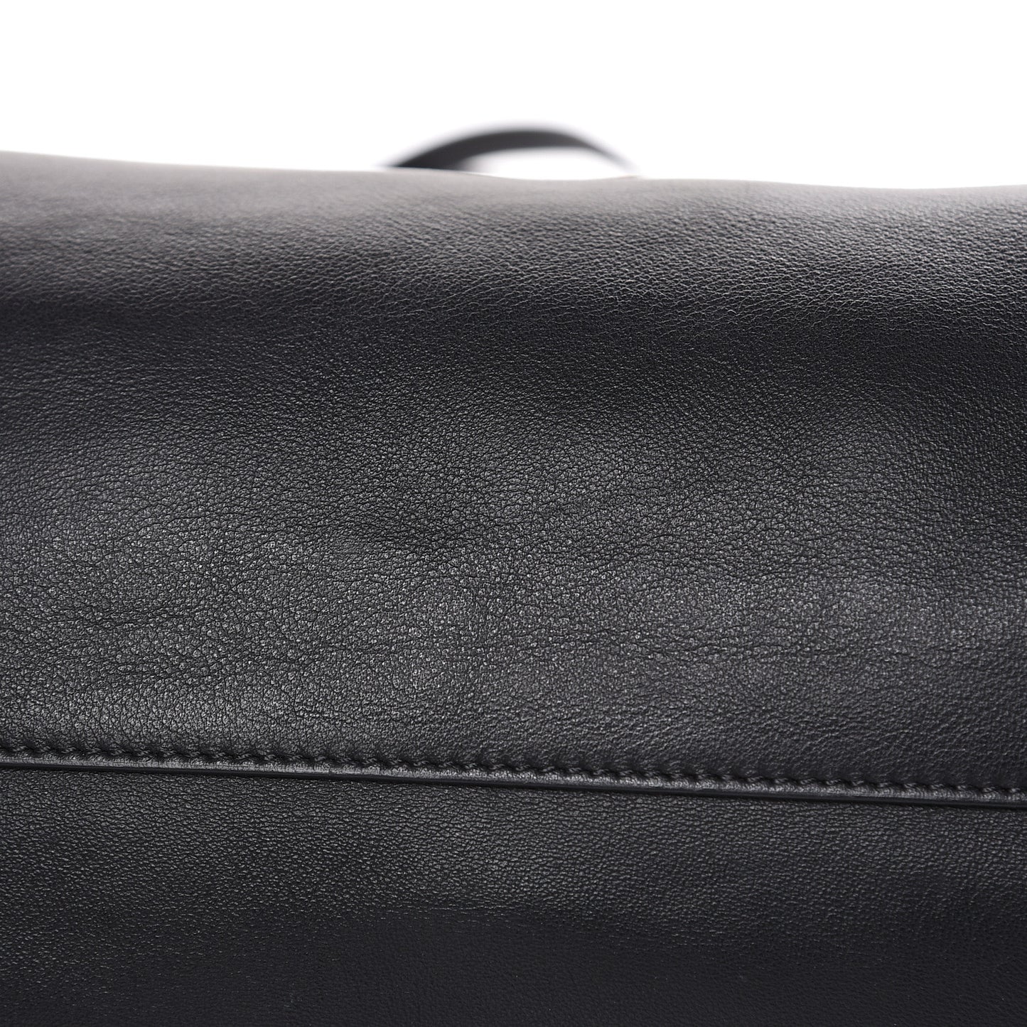 Calfskin Perforated Logo Tote Black